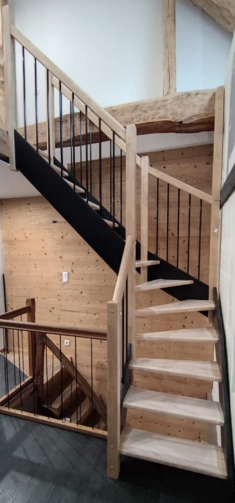 escalier bois bicolor Annecy 