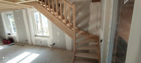 Escalier bois sans contremarche et garde corps