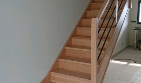 escalier bois avec contremarches