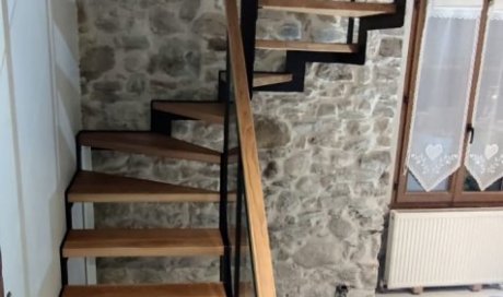 escalier sur mesure métal et bois chêne 